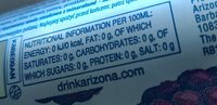 Arizona Sparkling - black raspberry - Informations nutritionnelles - fr