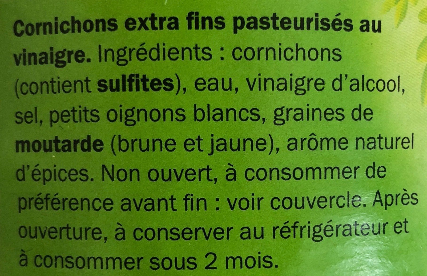 Cornichons - extra fins - Ingrédients - fr