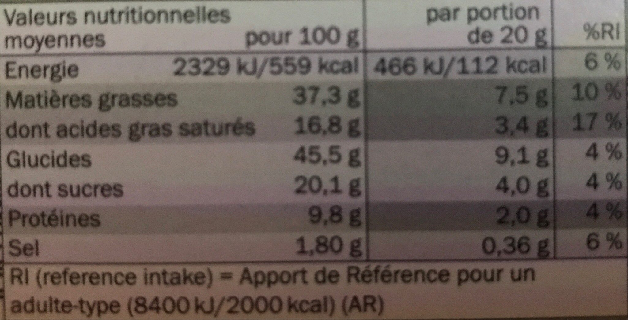 Mini Crêpes fourrées chèvre romarin - Informations nutritionnelles - fr