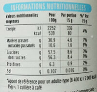 Pâte à tartiner Nutella noisettes et cacao - 1kg - Informations nutritionnelles - fr