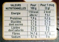 NESCAFÉ SPECIAL FILTRE L'Original Flacon de 200g - Tableau nutritionnel - fr