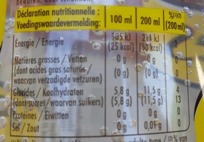 Indian tonic aux extraits d'écorces de quinquina - Informations nutritionnelles - fr