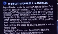 Biscuits fourrés à la myrtille - Ingrédients - fr