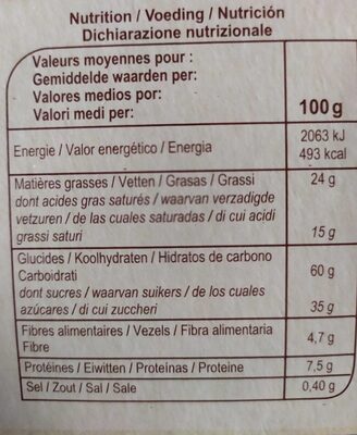 Petit beurre Tablette chocolat noir - Informations nutritionnelles - fr