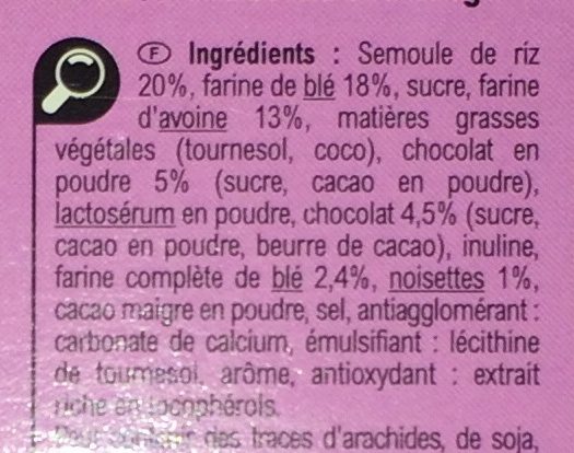 Crocks choco - Ingrédients - fr
