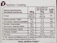Barres GOURMANDES - Informations nutritionnelles - fr