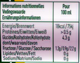 BionéO Nature - Tableau nutritionnel
