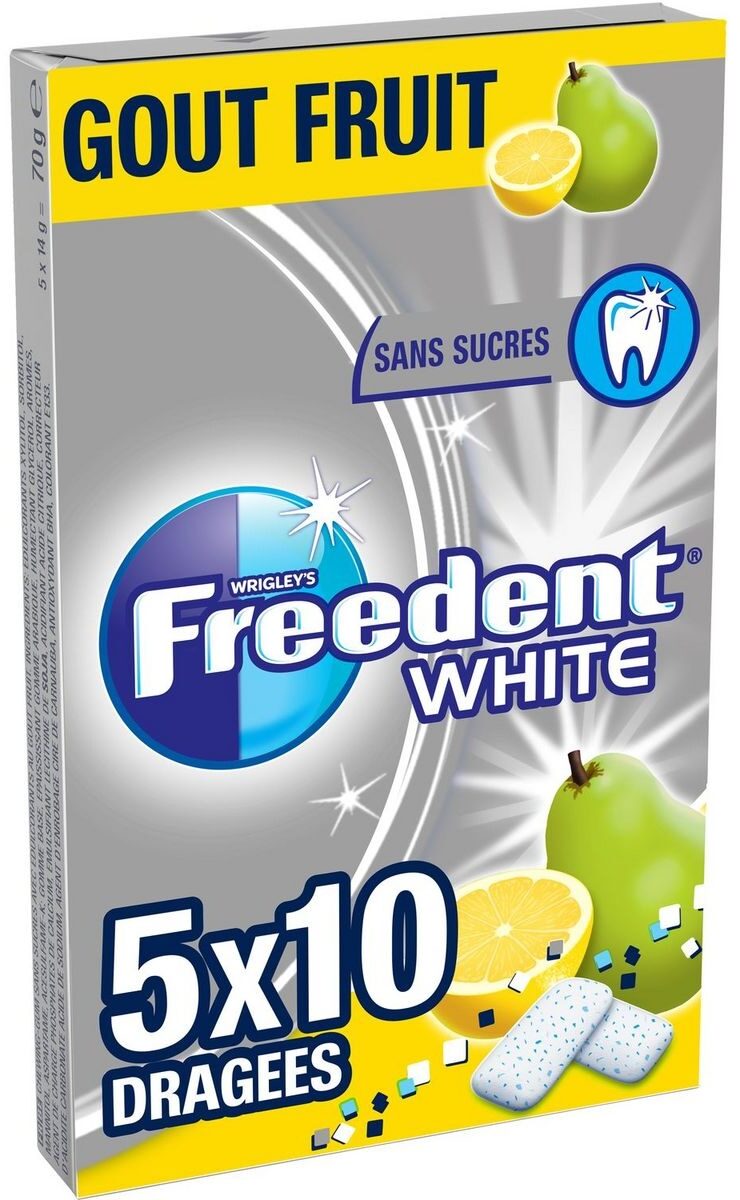 Freedent white goût fruit - Produit - fr