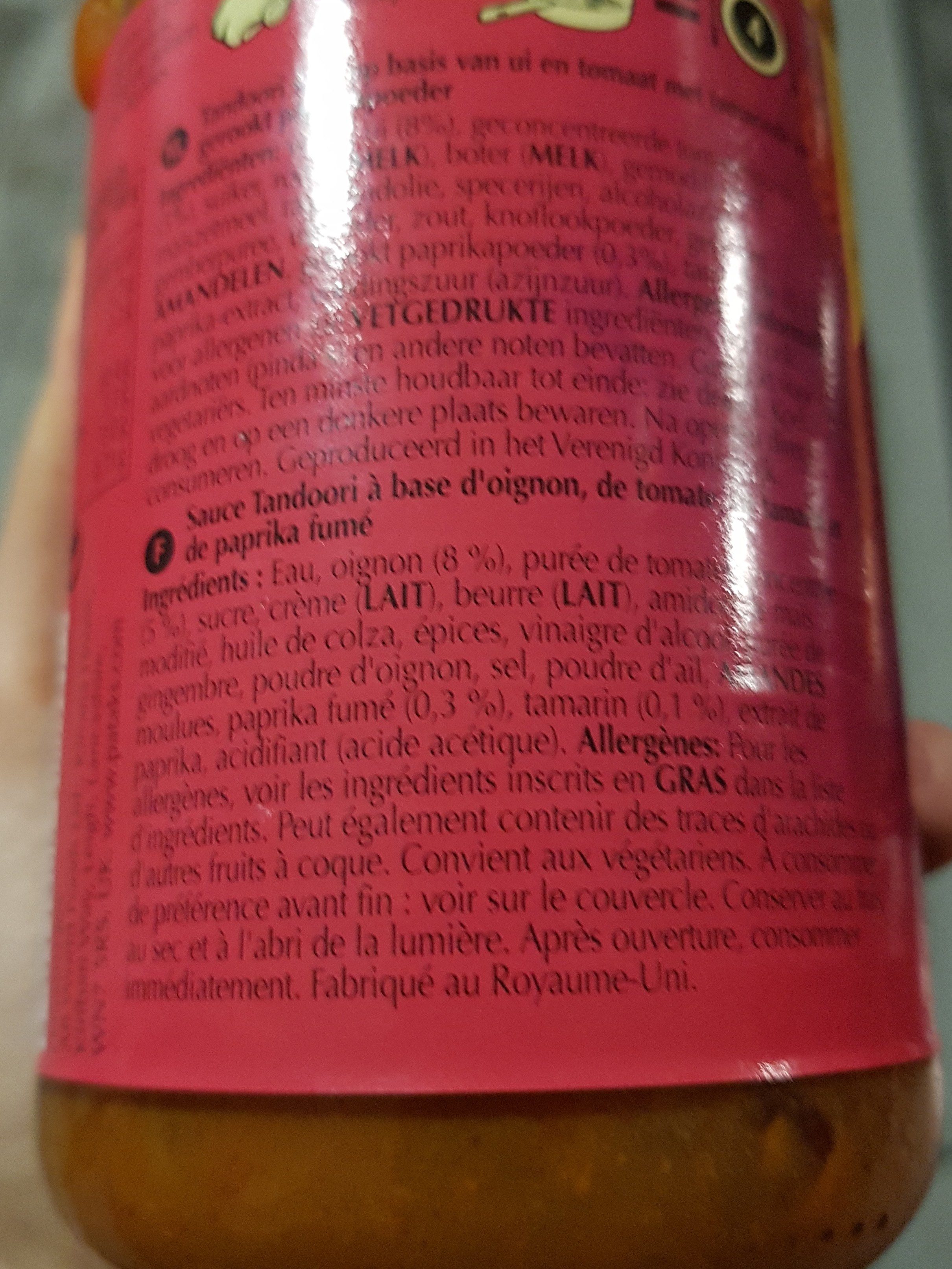 Tandoori Sauce - Ingrédients - fr