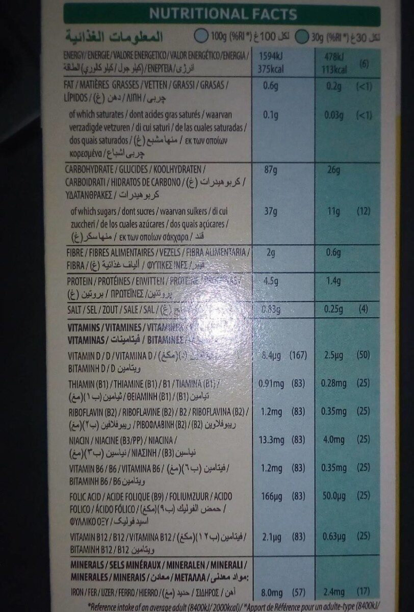 Frosties - Informations nutritionnelles - fr