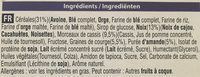 Barres céréales Protein Cassis Graines de Courge - Ingrédients - fr