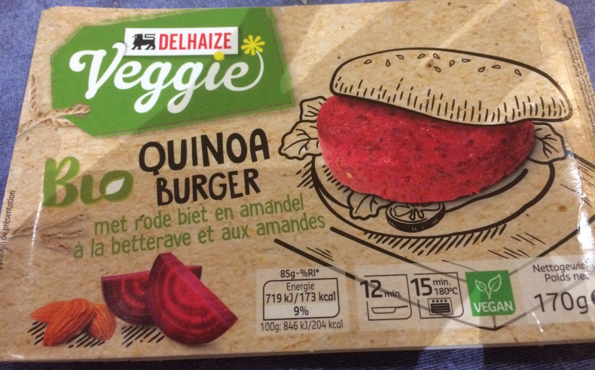 Veggie Burger Quinoa, Betteraves Et Amandes - Produit - fr
