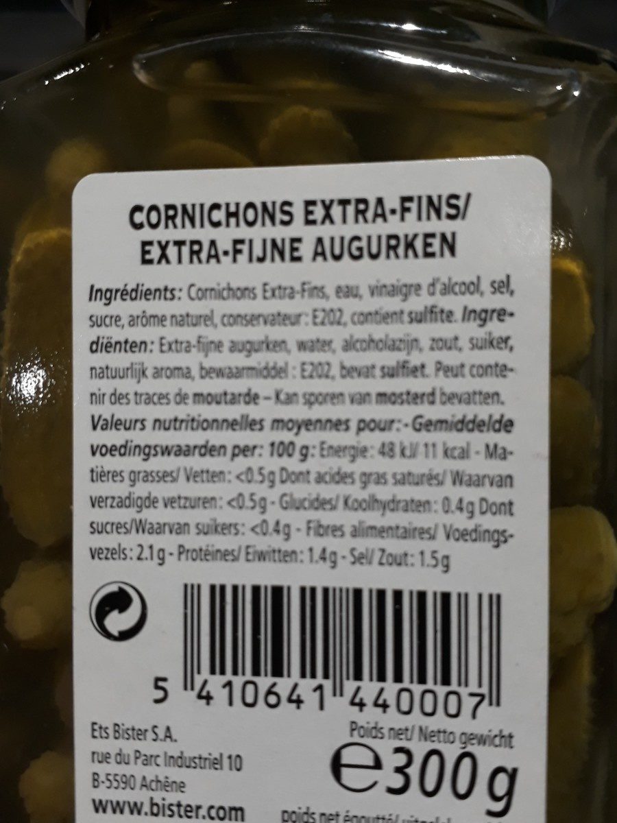 Cornichons extra-fins - Ingrédients - fr