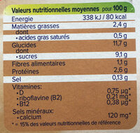 Dessert moment noisettes chocolat - Informations nutritionnelles - fr