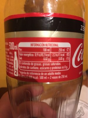 Coca zéro sans caféine - Tableau nutritionnel