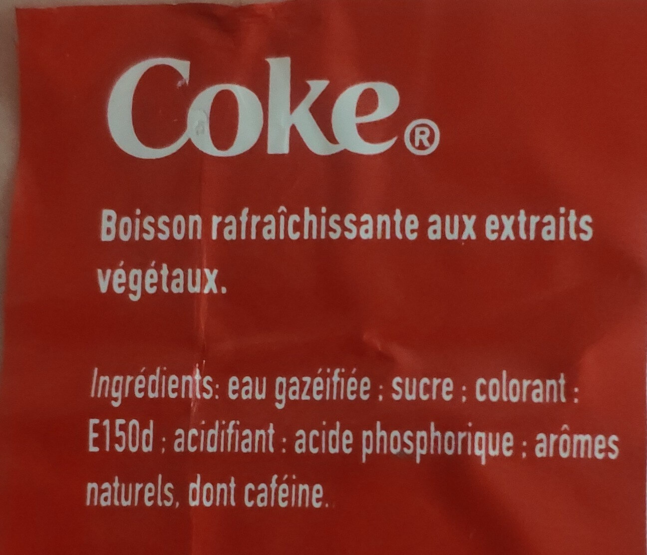 Coca Cola gout original - Ingrédients - fr