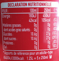 Coca Cola gout original - Tableau nutritionnel - fr
