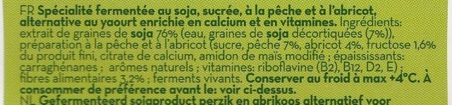 Soja Pêche et Abricot - Ingrédients - fr