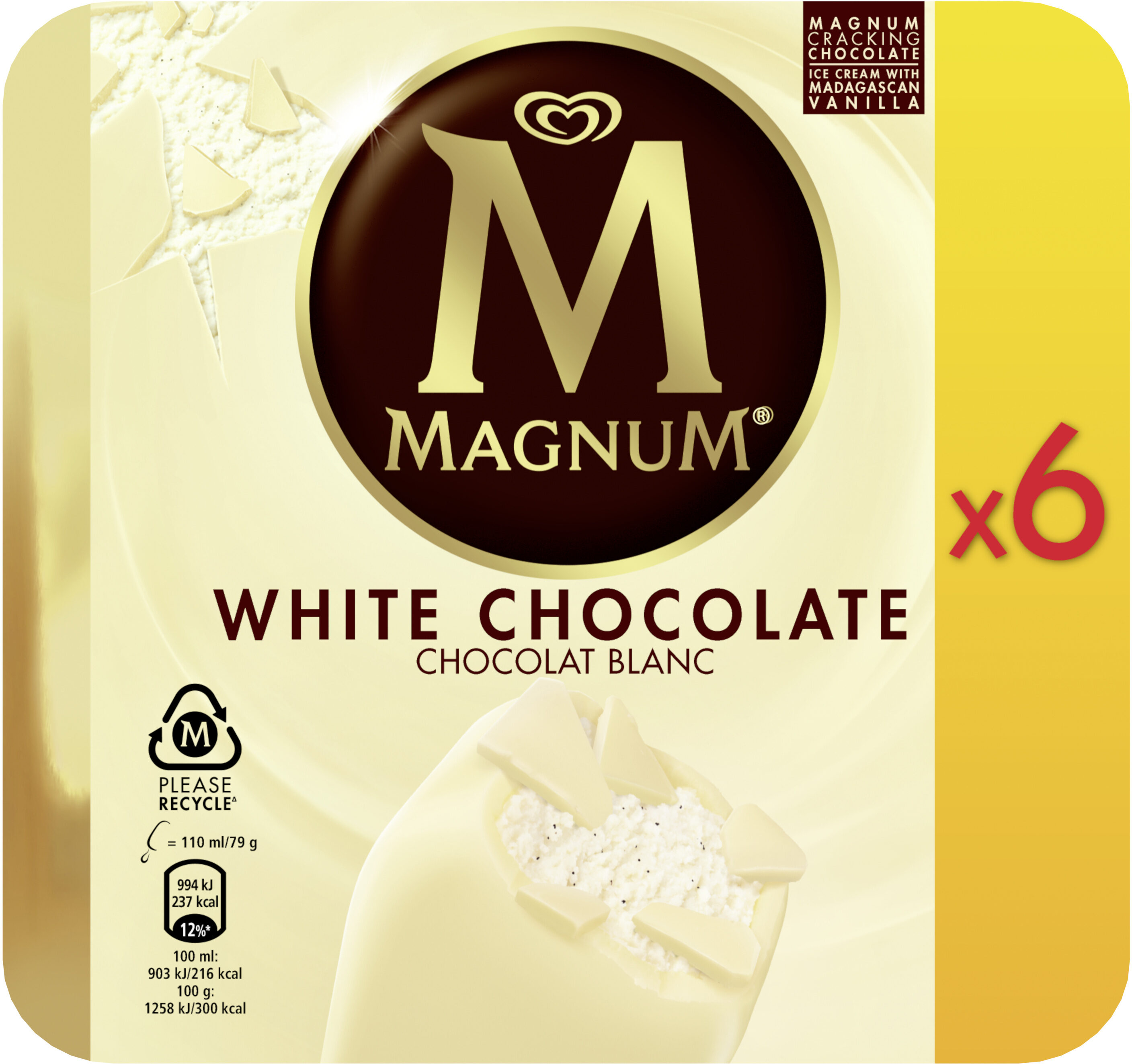 Magnum Chocolat Blanc (x6) - Produit - fr