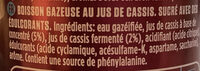 Cassis zero - Ingrédients - fr